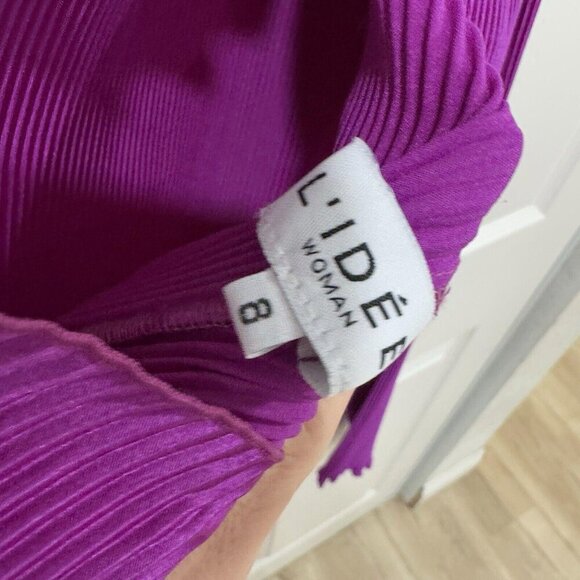 womens L'IDEE REVOLVE Soiree 90's Sleeved Gown in Grape Size 8 (sold‎ Out) - Picture 3 of 10